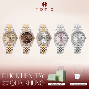 Đồng Hồ Nữ MOTIC 9859 – Dây Kim Loại - Mặt Tròn Viền Đá Sang Chảnh - Phong Cách Thanh Lịch