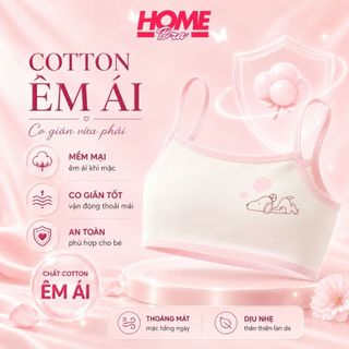Áo lót lá bé gái học sinh chất cotton mỏng nhẹ thoáng mát kiểu dáng dễ thương cute HOMEBRA