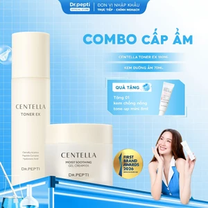 Combo Dr.Pepti Dưỡng Ẩm Gồm Nước Hoa Hồng Centella Ex 180ml Và Kem Dưỡng Ẩm 70ml CB01