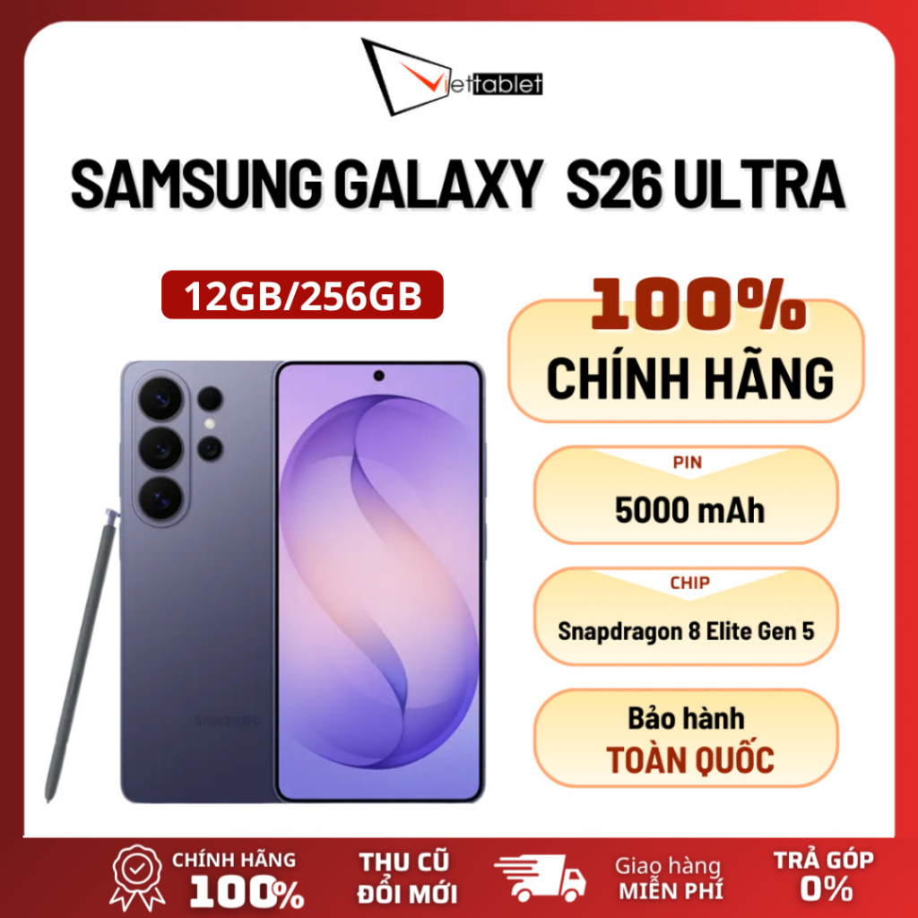 [KÍCH 30/6] Điện Thoại Samsung Galaxy S26 Ultra (12GB - 256GB) - Hàng Chính Hãng