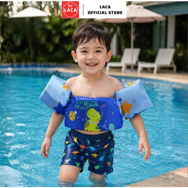 Phao bơi liền tay bụng lưng chống lật chất liệu mút xốp dành cho bé LACA- Áo phao cho bé