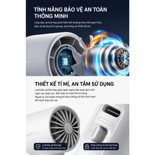 Quạt Cầm Tay JisuLife 10S Pin 28 Giờ Sạc USB-C 5 Cấp Độ Gió/ JisuLife Portable Handheld Fan 10S/ Direct from JAPAN
