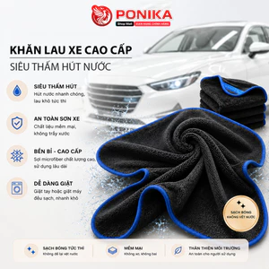 Khăn Superfine Fiber 650gsm Lau Xe Ô Tô Siêu Thấm Hút , Khăn Lau Đa Năng Cao Cấp - PONIKA