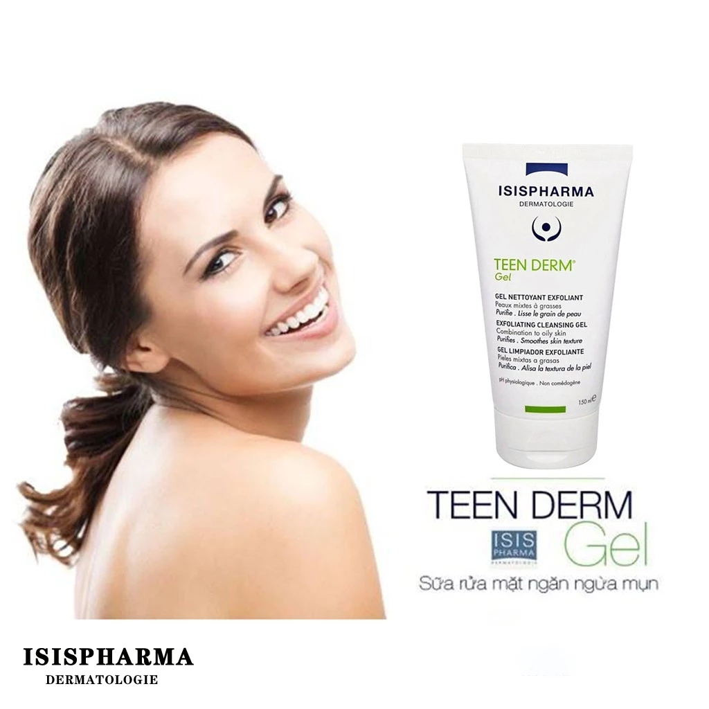 Gel rửa mặt ISISPHARMA Teen Derm Exfoliating Cleanser 150ml cho da dầu mụn