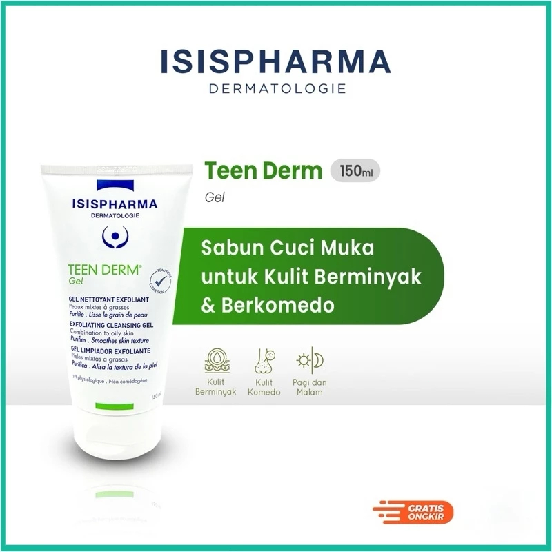 Gel rửa mặt ISISPHARMA Teen Derm Exfoliating Cleanser 150ml cho da dầu mụn