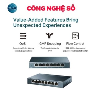 Bộ Chia Mạng Switch 8 Cổng TPLink TL- SG108 Gigabit 1000Mbps Vỏ Kim Loại, Hàng Mới Chính Hãng - BẢO HÀNH 2 NĂM