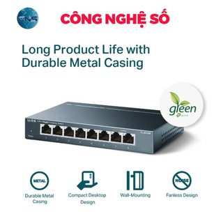 Bộ Chia Mạng Switch 8 Cổng TPLink TL- SG108 Gigabit 1000Mbps Vỏ Kim Loại, Hàng Mới Chính Hãng - BẢO HÀNH 2 NĂM