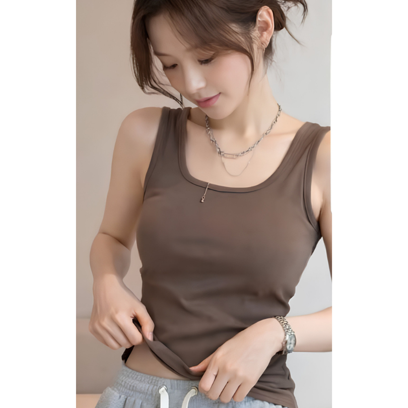 Áo Hai Dây Nữ Bigsize Lưng Đan Chéo MS639 Thun Gân Tăm Co Giãn Có Mút Form Ôm Tôn Dáng ESHOP