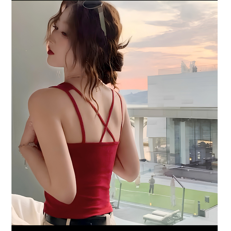 Áo Hai Dây Nữ Bigsize Lưng Đan Chéo MS639 Thun Gân Tăm Co Giãn Có Mút Form Ôm Tôn Dáng ESHOP