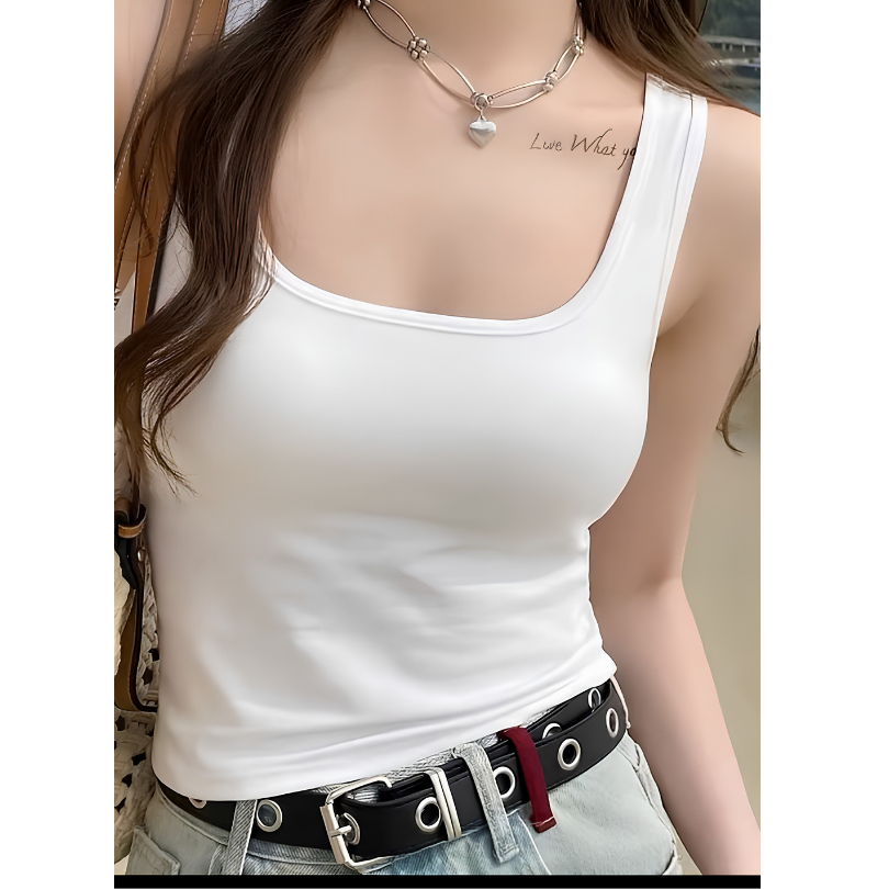 Áo Hai Dây Nữ Bigsize Lưng Đan Chéo MS639 Thun Gân Tăm Co Giãn Có Mút Form Ôm Tôn Dáng ESHOP