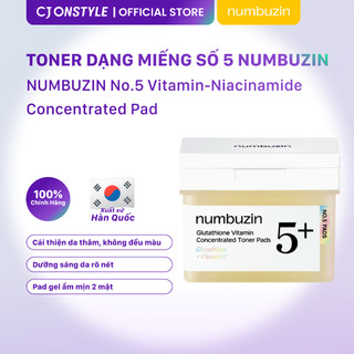 Nước Hoa Hồng Dạng Miếng Numbuzin No.5+ Vitamin-Niacinamide Concentrated Pad Dưỡng Sáng Da 180ml