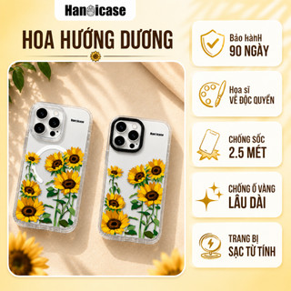 Ốp Lưng Cho iPhone 12 13 14 15 16 17 Chống Sốc Và Ố Vàng Trong Suốt In Hình Hoa Hướng Dương Cho Nữ