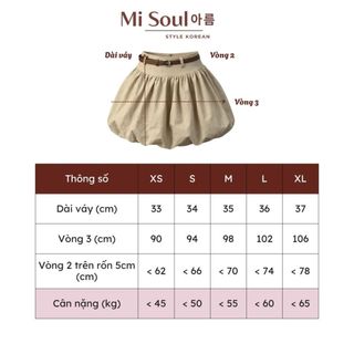 Chân Váy Bí Cạp Cao Chất Gió Nhăn Xếp Ly Nữ 2 Lớp Xoè Bồng Misoul, Váy Qủa Bí Dáng Mini BigSize 385