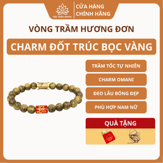 Vòng Tay Trầm Hương Đốt Trúc Trầm Tốc Việt Bọc Vàng Mix Lu Thống Omani - Mộc Trầm Hương MTH