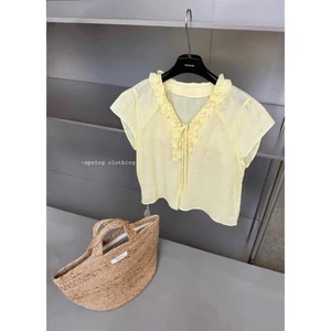 𝗧𝗲𝗹𝗹𝗮 𝗟𝗶𝗻𝗲𝗻- Áo Linen cổ V cột nơ