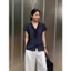 𝗧𝗲𝗹𝗹𝗮 𝗟𝗶𝗻𝗲𝗻- Áo Linen cổ V cột nơ