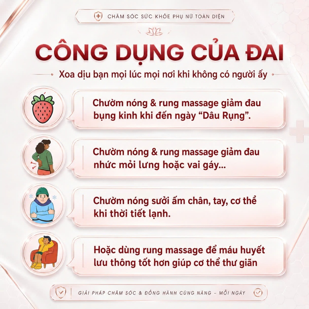Quà tặng sn cho nữ, Set Quà Tặng Bạn Gái, Người Yêu Máy Massage Chườm Ấm Giảm Đau Bụng Kinh