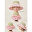 👒👒 Mũ cói viền bọc nơ von nhăn