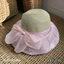 👒👒 Mũ cói viền bọc nơ von nhăn