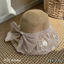 👒👒 Mũ cói viền bọc nơ von nhăn