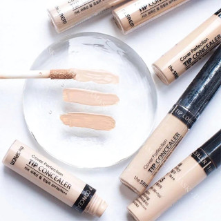 Kem che khuyết điểm The Saem Cover Perfection Tip Concealer SPF28 PA++ che phủ tự nhiên nhiều tông màu