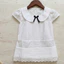 Bộ Quần Áo Bé Gái Cotton 100% Hàn Quốc Áo Cổ Sen Phối Nơ Đen Quần Dài Trắng, Set Bé Gái Hàn Quốc 2-10 Tuổi