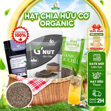 Hạt Chia Hữu Cơ Giảm Cân - Chia Đen Organic Chính Hãng 100% Giàu Omega 3 Detox Yêu Hạt
