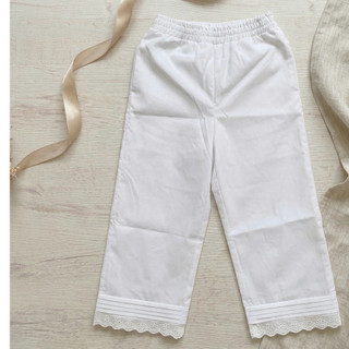 [HÀNG MỚI VỀ] Bộ Quần Áo Bé Gái Cotton 100% Hàn Quốc Áo Cổ Sen Phối Nơ Đen Quần Dài Trắng, Set Bé Gái Hàn Quốc 2-10 Tuổi