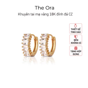 Khuyên tai mạ vàng 18K đính đá CZ, thiết kế tinh xảo, thanh lịch - Ora HD001