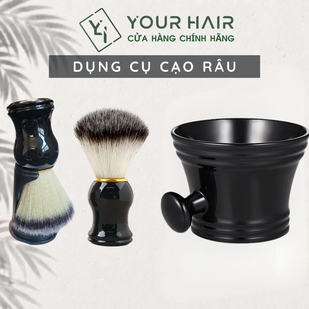 COMBO Bát & Chổi đánh bọt cạo râu nhựa ABS Classic