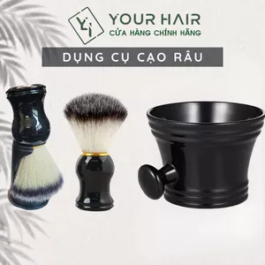 COMBO Bát & Chổi đánh bọt cạo râu nhựa ABS Classic
