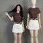 Áo Thun Nữ Chấm Bi Nhún Eo Ôm Dáng Co Giãn Chất Borip Big Size 55-90Kg AT9135 Diệu Trang Fashion