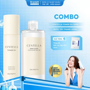 Combo Nước Hoa Hồng Dr.Pepti Centella Toner EX 180ml và Tẩy trang Centella 400ml CB25
