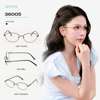 Gọng kính thời trang nam nữ ANNA chất liệu kim loại dáng oval 36005