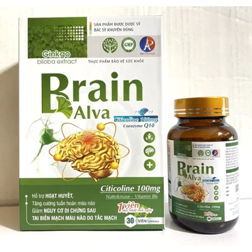 Viên uống hoạt huyết dưỡng não BRAIN ALVA(chính hãnlọ 30 viên hỗ trợ hoạt huyết , tăng cường tuần hoàn máu não