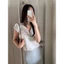 𝗟𝗮𝗿𝘆 𝗟𝗶𝗻𝗲𝗻 - Áo Linen lụa cổ V basic