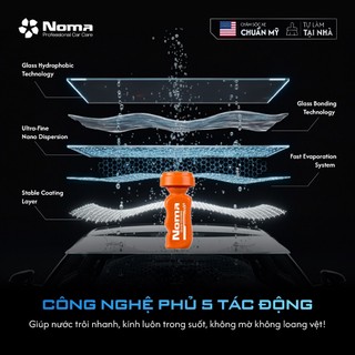 Dung dịch phủ Nano chống bám nước NOMA 922 dùng cho kính xe - Chống bám bẩn, giảm lóa khi mưa