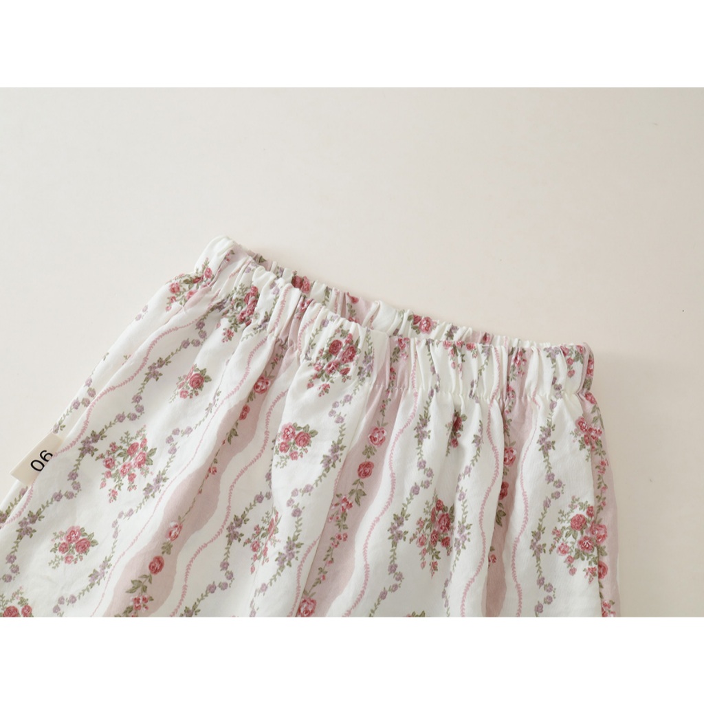 Set Bộ Bé Gái, Đồ Bộ Bé Gái Thiết Kế Cổ Bèo  Họa Tiết Hoa Chất Liệu Mềm Mại Mặc Hàng Ngày