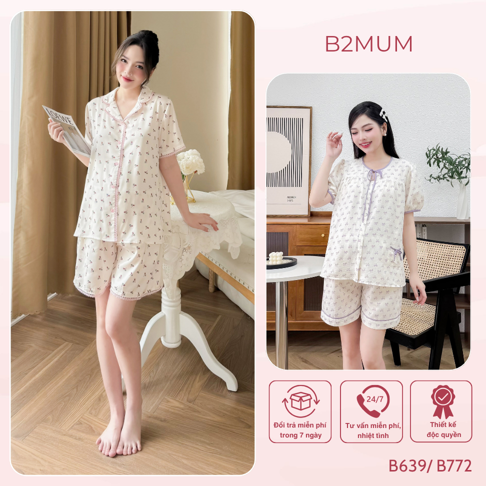 Bộ bầu và sau sinh. Chất đũi, lụa latin siêu nhẹ, mềm, mát B639 - B772 B2 MUM