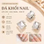 ĐÁ KHỐI NAIL CAO CẤP – CHARM ĐÍNH MÓNG VUÔNG SANG TRỌNG, BẮT SÁNG CỰC ĐẸP NU5