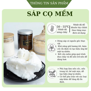 Sáp Cọ Mềm Làm Nến Thơm TATAMI Sáp Thực Vật Cao Cấp Ít Khói Đốt Sạch Nguyên Liệu Nến Handmade
