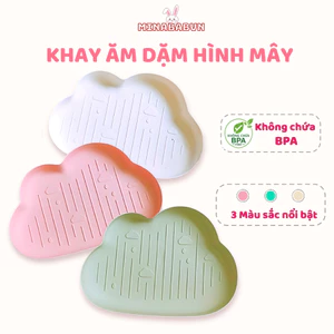 Khay Ăn Dặm Hình Đám Mây Cao Cấp, Khay Ăn Dặm Hình Đám Mây Chất Liệu Nhựa Đựng Bát Ăn Dặm Dụng Cụ Ăn Dặm 5 Màu Cho Bé