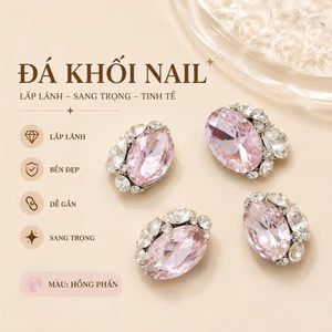 ĐÁ KHỐI NAIL HỒNG PHẤN CAO CẤP – CHARM ĐÍNH MÓNG BẮT SÁNG SANG TRỌNG NU9