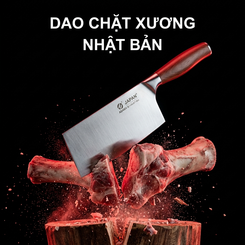 Dao chặt xương Nhật Bản ASAKH, dao chặt thịt gà KOOL RB01911