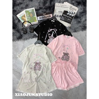 PHẠM THÙY SHOP: SET BỘ DẬP TRÀN IN HÌNH CHÚ GẤU ĐỘI MŨ SINH NHẬT MIX QUẦN ĐÙI
