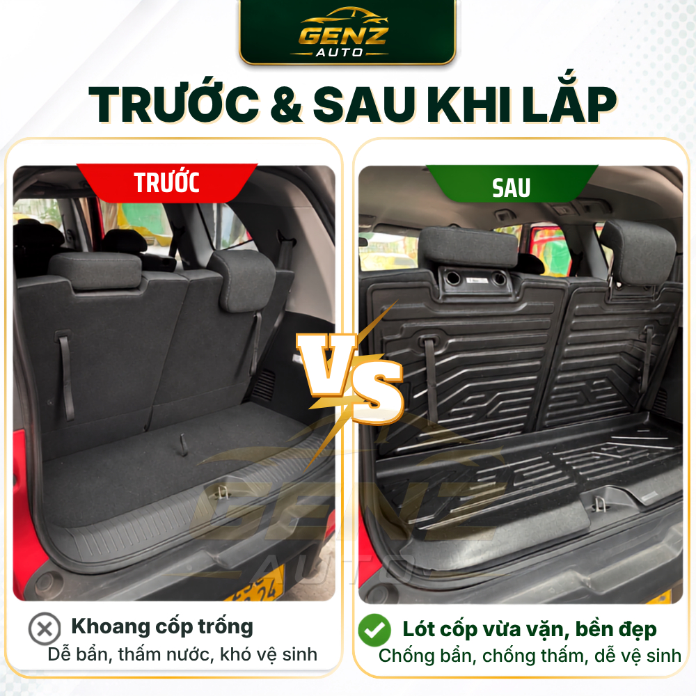 Lót cốp xe VF3, VF5/Herio green, VF6, VF7, VF8, VF9, Limo Green/MPV7, Vfe34 chất liệu nhựa dẻo TPO không mùi chống nước
