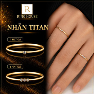 (Titan) R33 Nhẫn nữ titan Midi không đen siêu mảnh đẹp Ring House