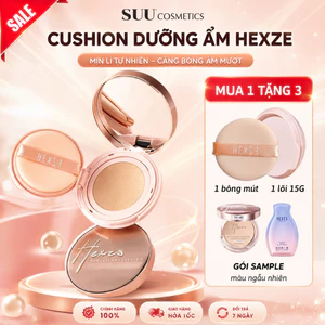 Cushion HEXZE Dưỡng Ẩm Kiềm Dầu Nâng Tone 15G Mỏng Nhẹ Tự Nhiên Phấn Nước Lâu Trôi Phù Hợp Mọi Tone Da