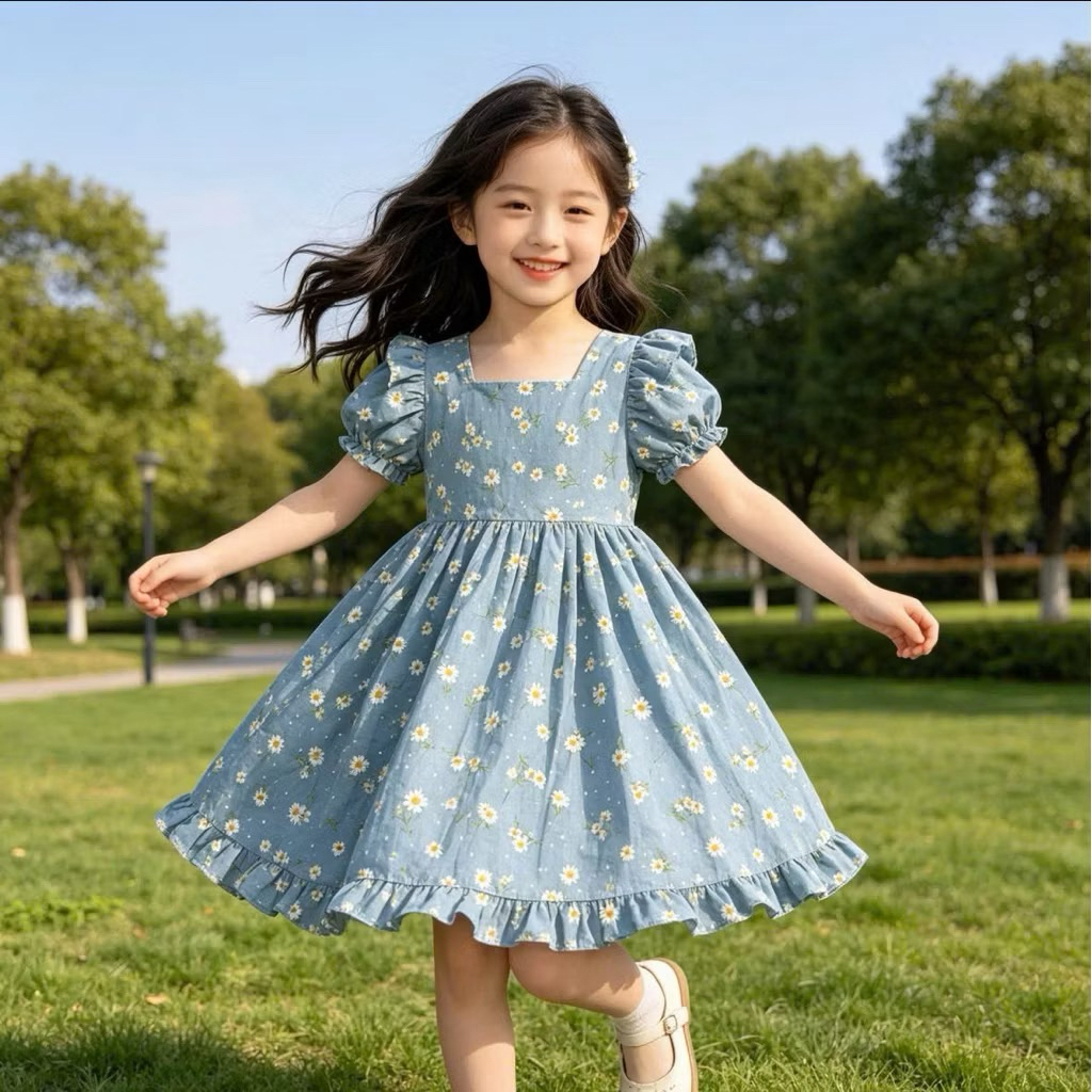 Váy Công Chúa Bé Gái Mina 2-11Y (10-36kg) Đầm Xòe Nhẹ Nhàng Đi Chơi, Dự Tiệc size 2-11y(10-36kg)