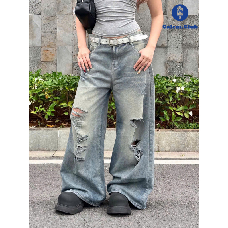 Quần Jean Ver.3 Dài Fold Series Calem Club chất liệu Denim form nam nữ phong cách trẻ trung năng động